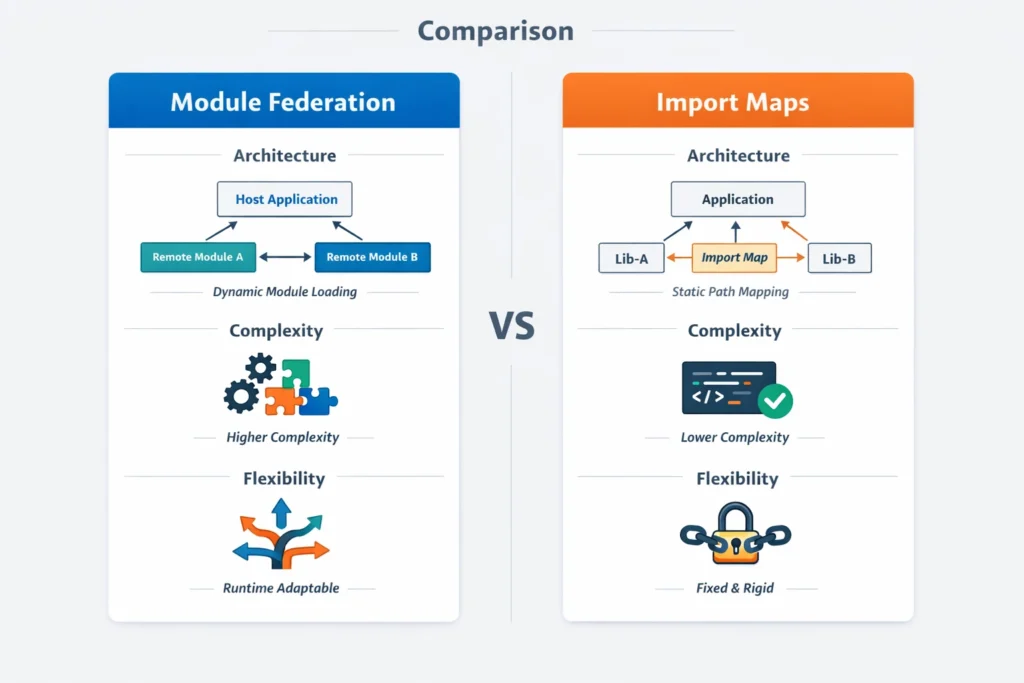 comparison Module Federation and Import Maps